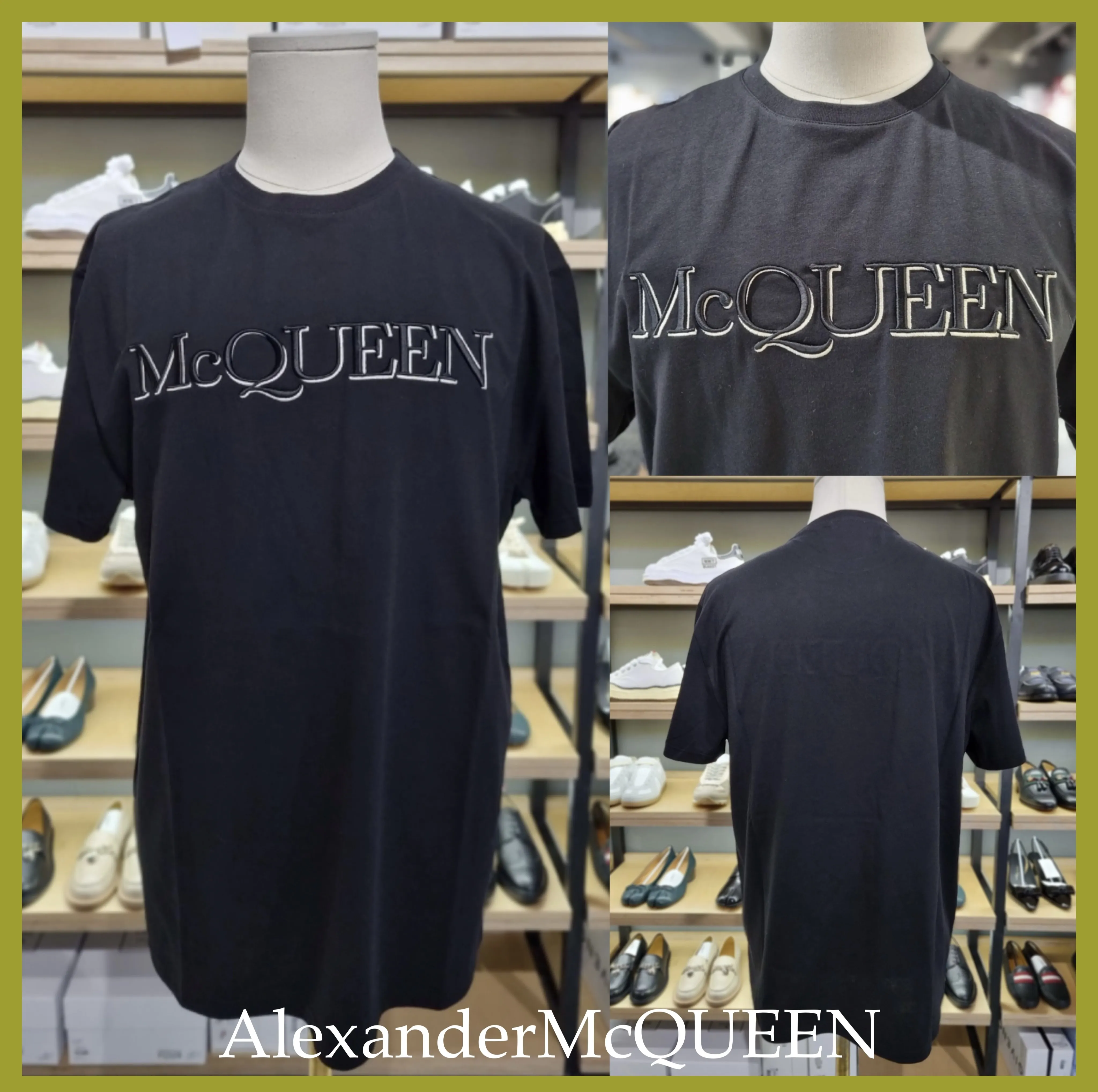 alexander mcqueen  |Street Style Plain Cotton Short Sleeves Logo T-Shirts