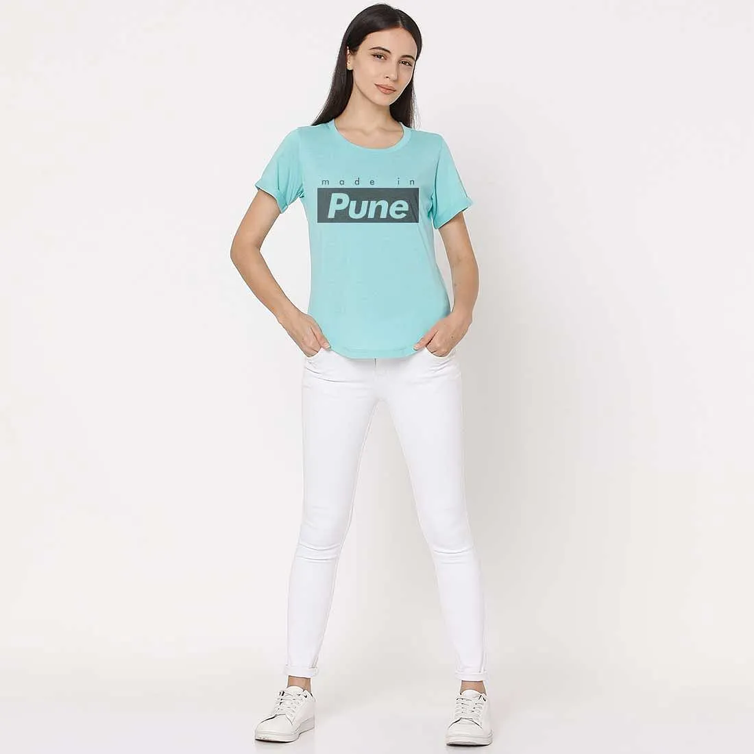 Basic T Shirts For Women Pune City Tees - Made In Pune
