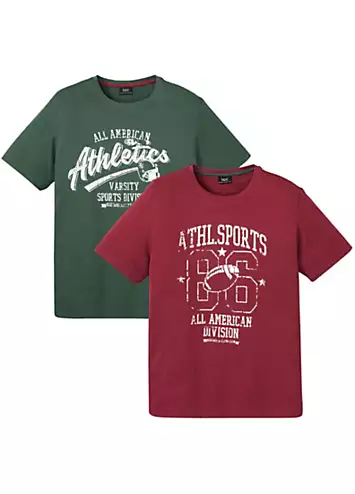bonprix Men’s Pack of 2 Printed T-Shirts | Grattan