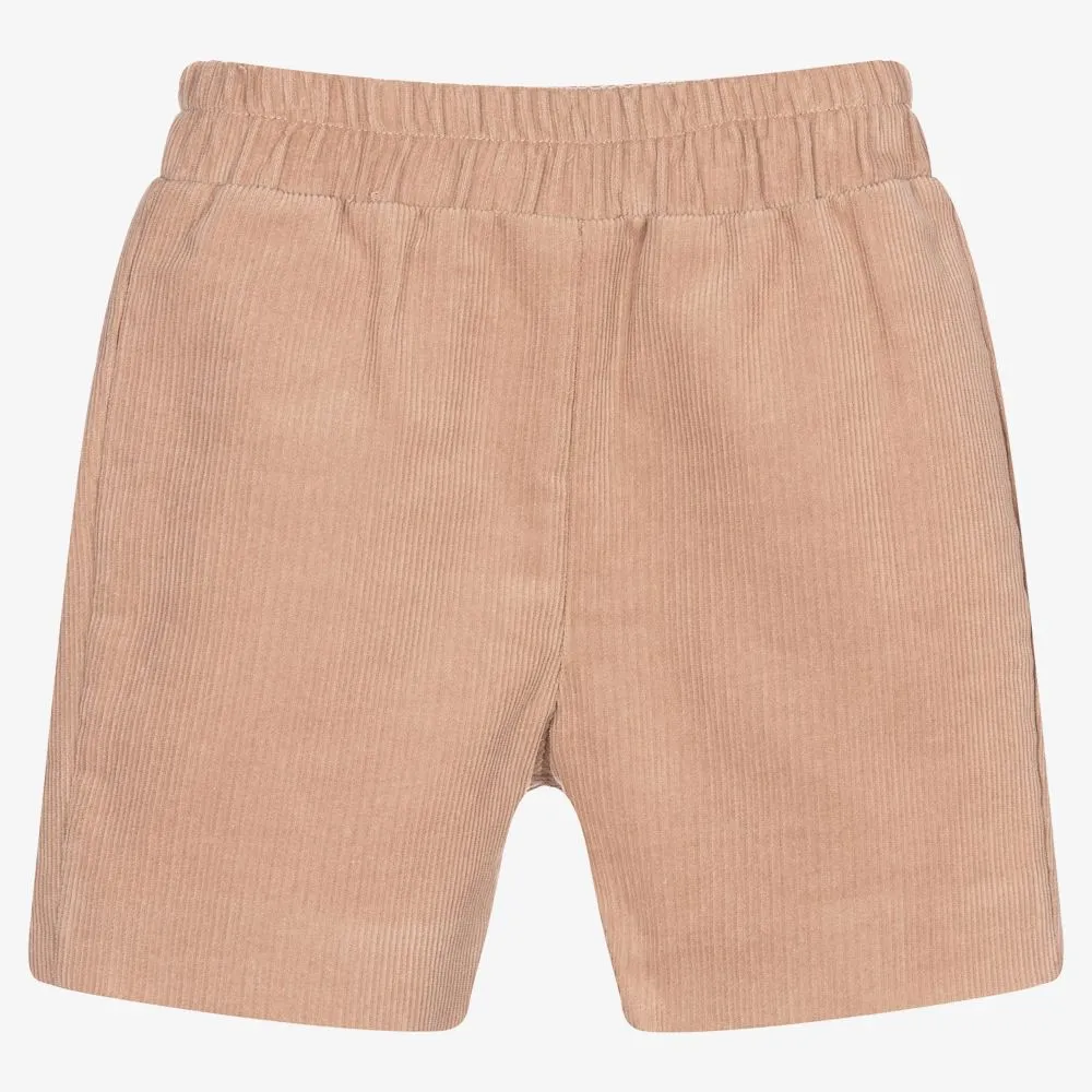 Boys Beige Corduroy Shorts