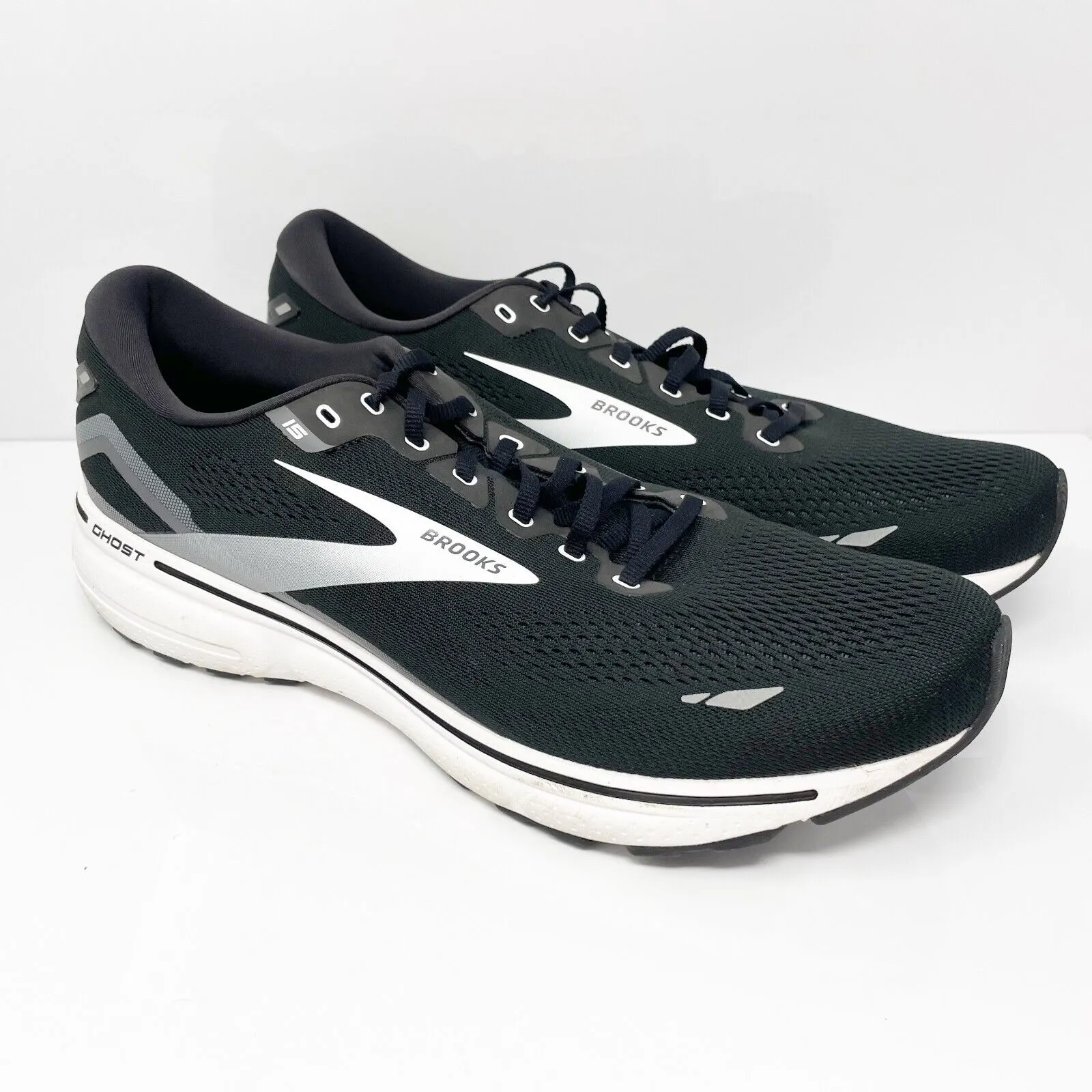 Brooks Mens Ghost 15 1103931D012 Black Running Shoes Sneakers Size 15 D