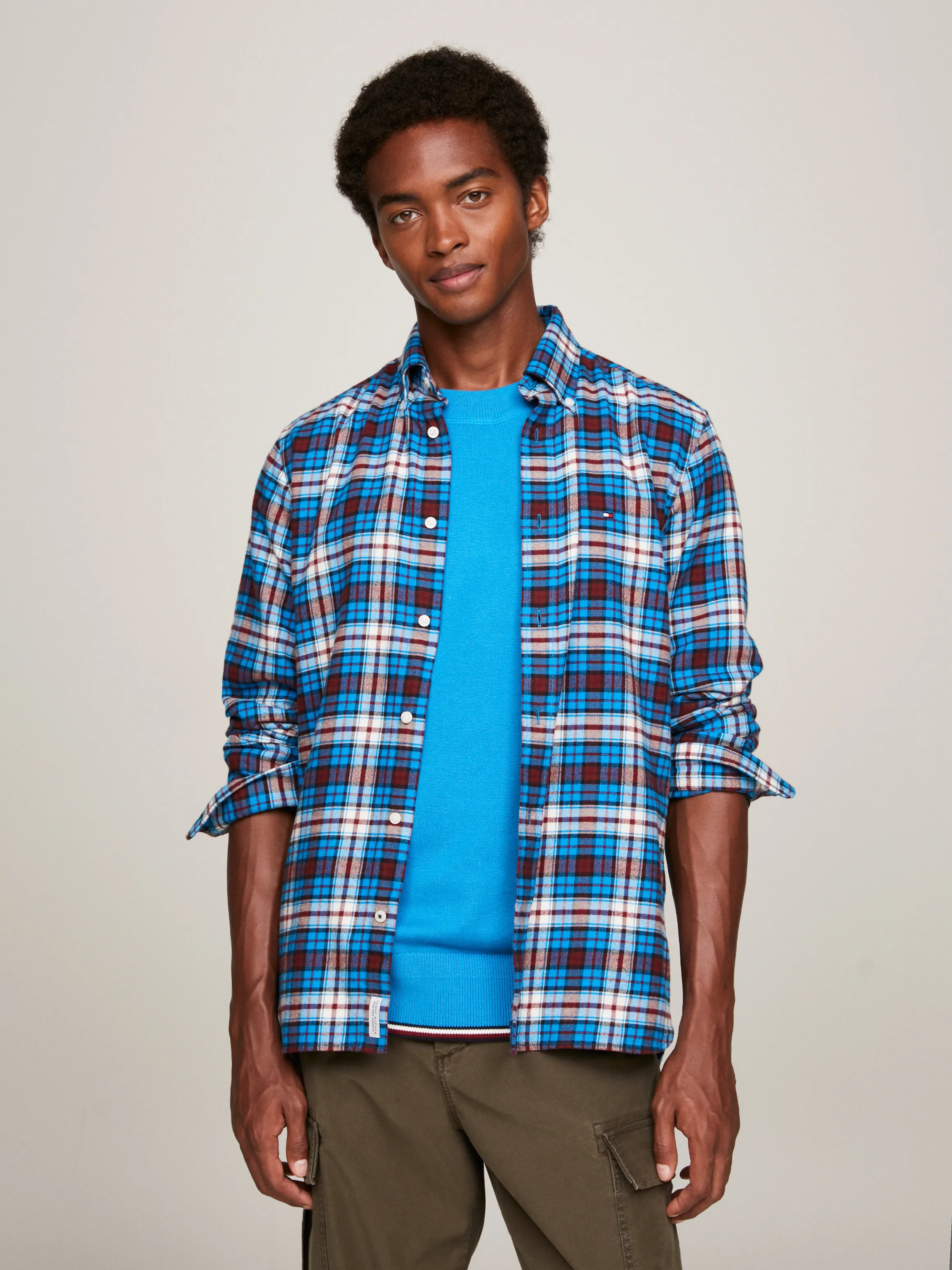Brushed Tommy Tartan Regular Fit Shirt | Shirts | Tommy Hilfiger