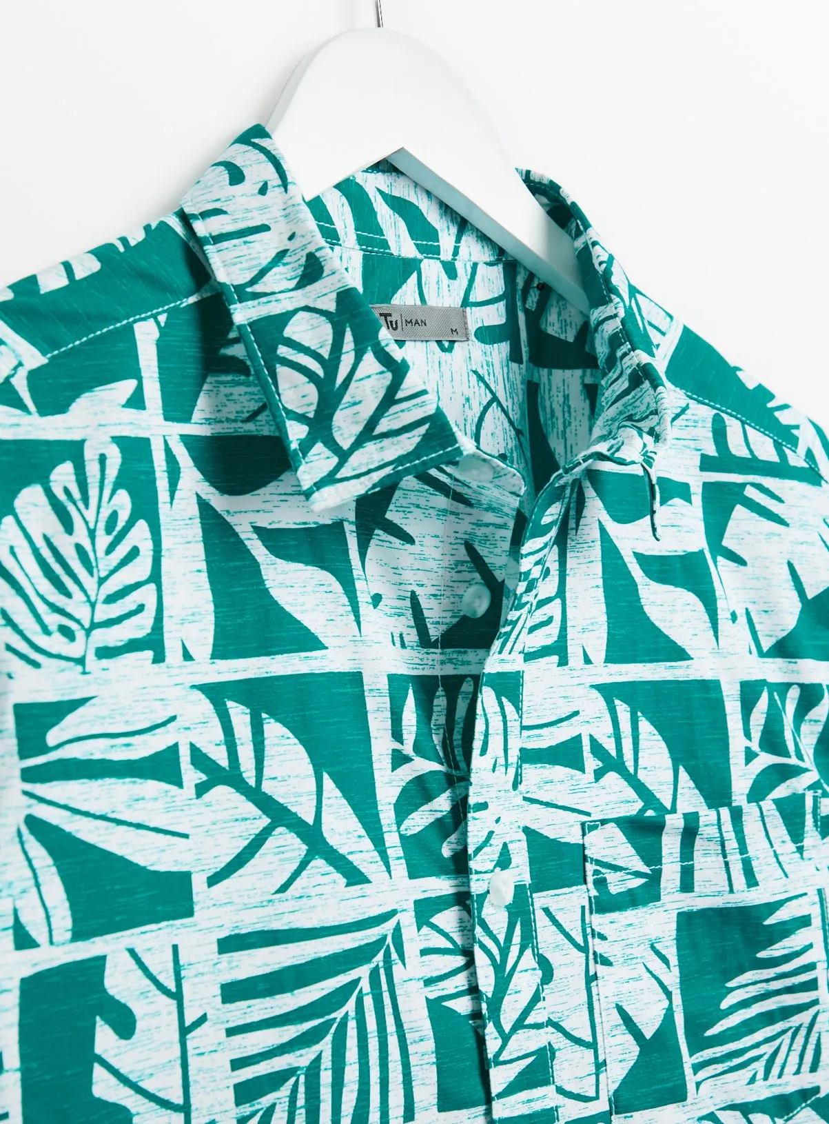 Buy Green Leaf Print Slim Fit Shirt L | Shirts | Tu
