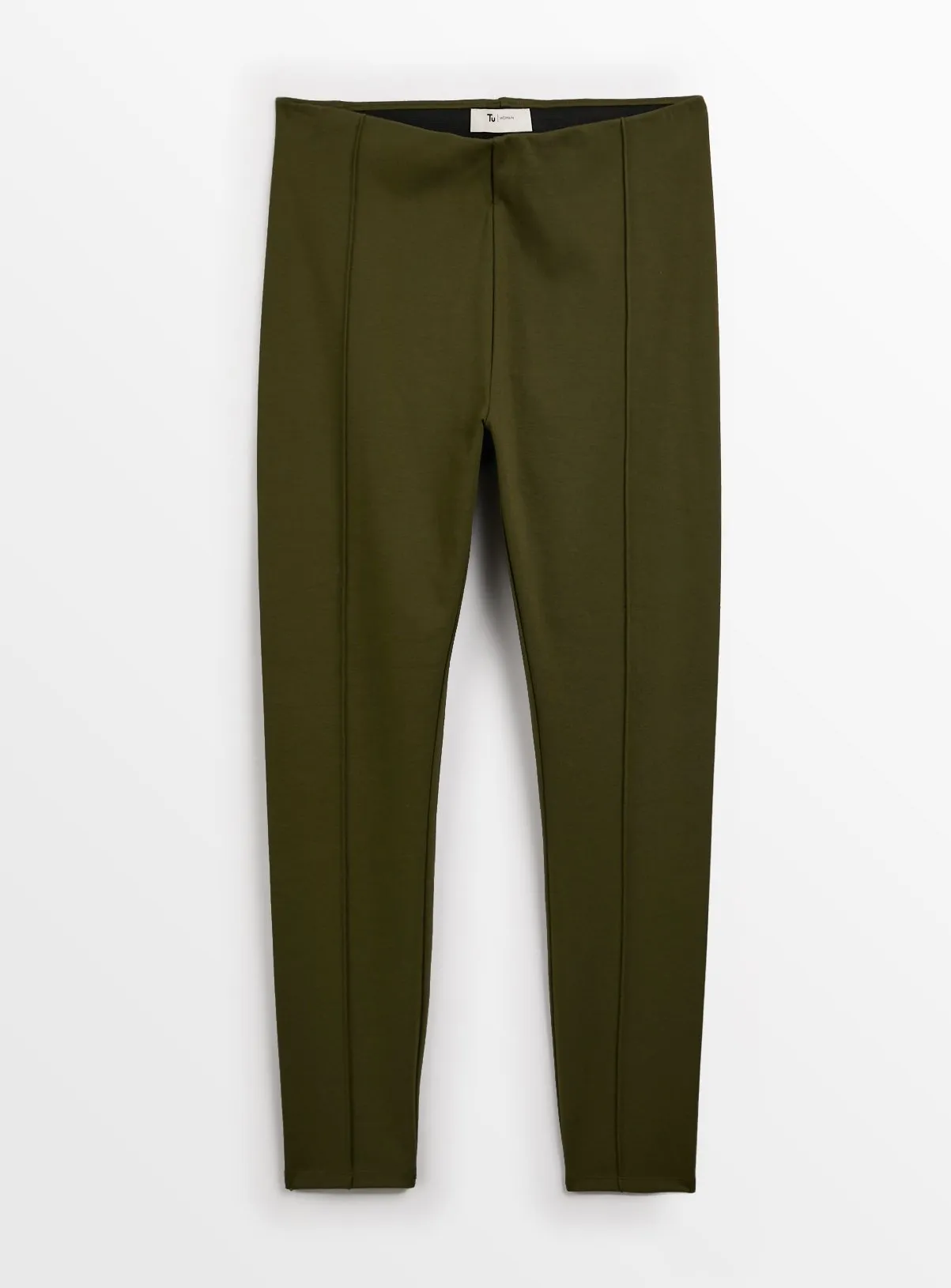 Buy PETITE Khaki Smart Ponte Pintuck Leggings 6 | Leggings | Tu
