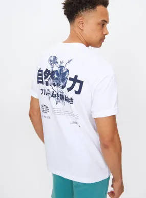 Buy White Japanese Print Relaxed Fit T-Shirt XXXXL | T-shirts and polos | Tu