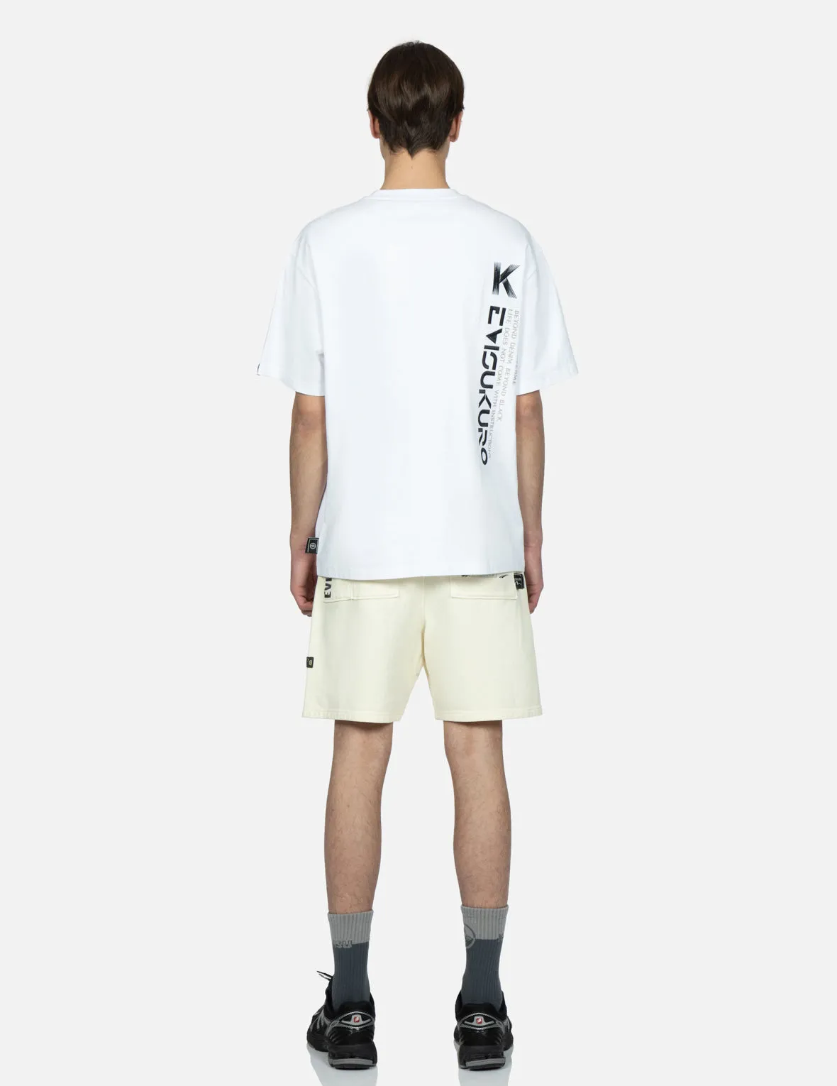 Distorted Kamon Embroidery Sweat Shorts