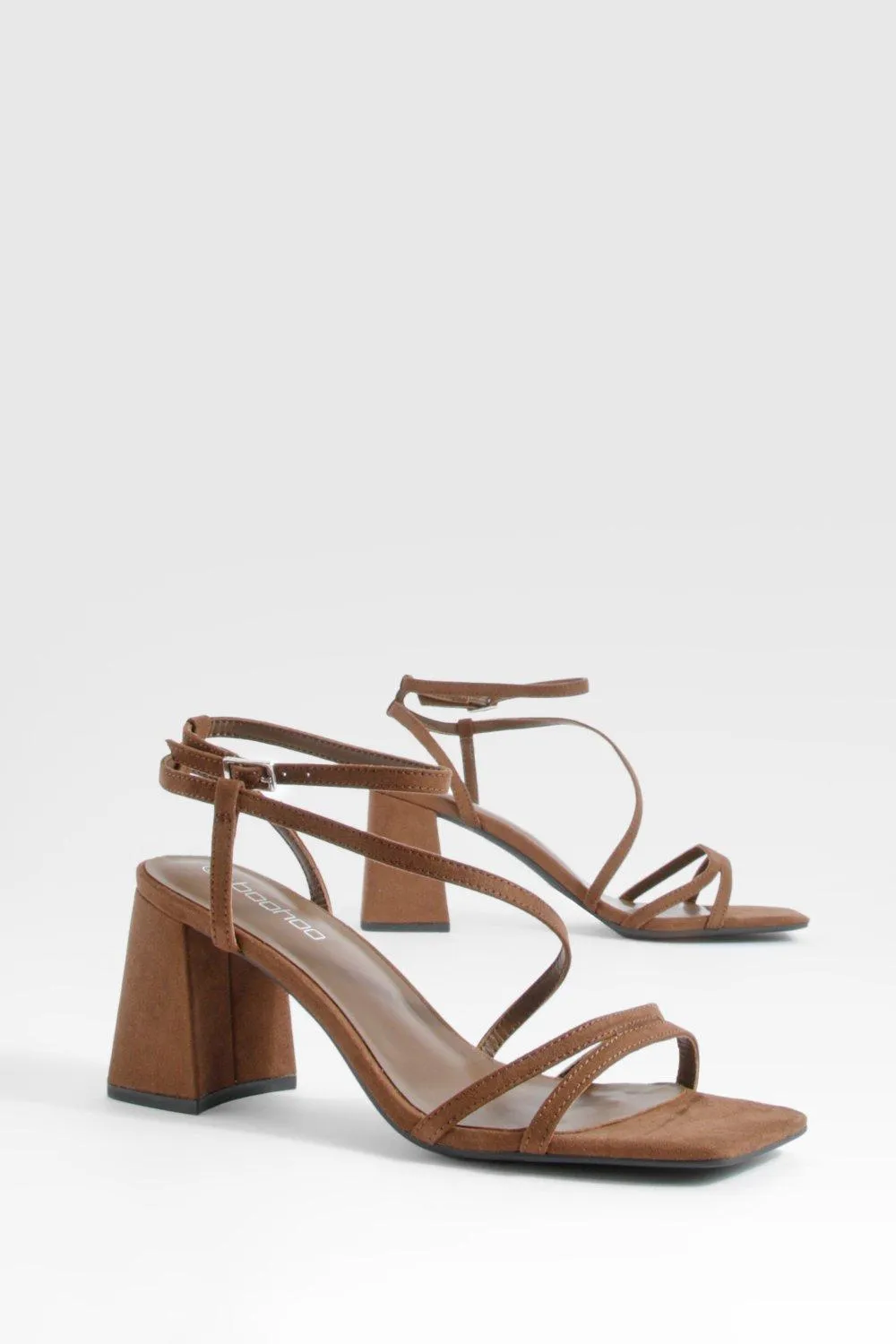 Double Strap Mid Heel Strappy Sandals