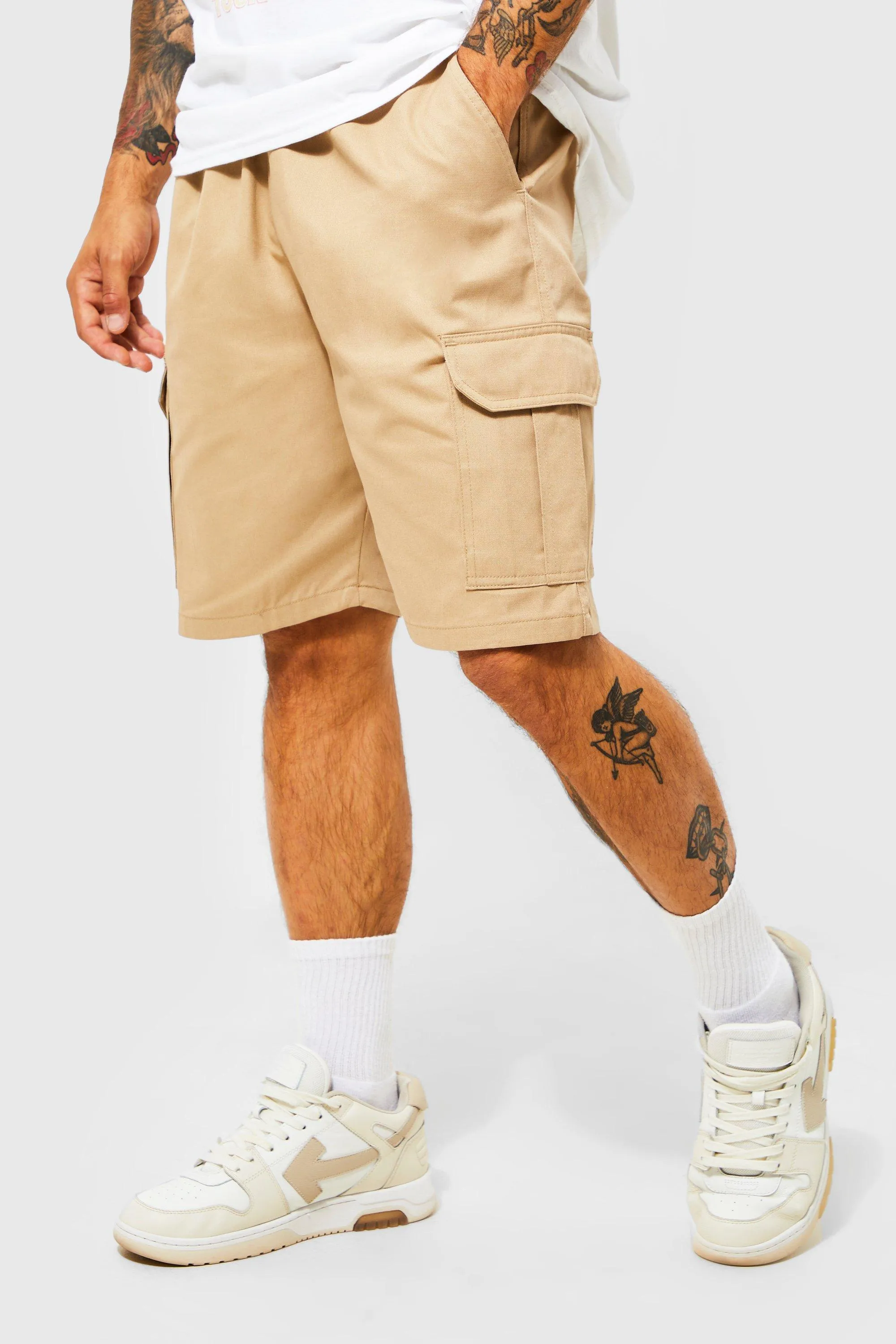Elastic Waist Cargo Shorts
