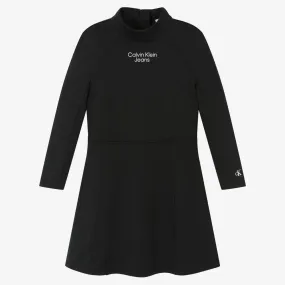Girls Black Jersey Dress