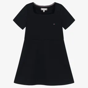 Girls Navy Blue Jersey Dress