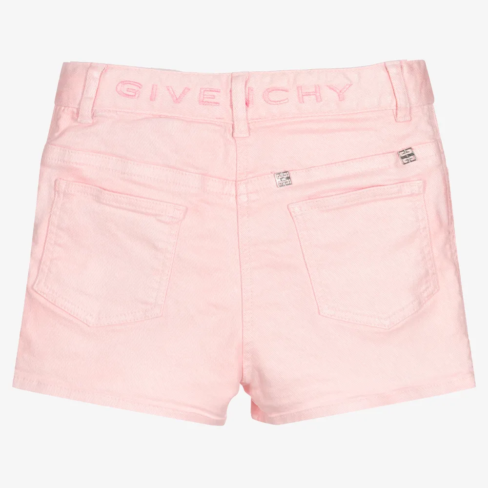 Girls Pink Cotton Shorts