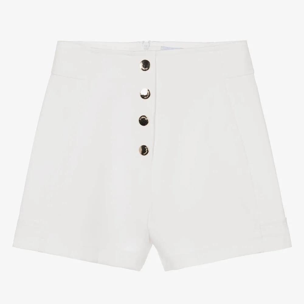 Girls Smart White Shorts