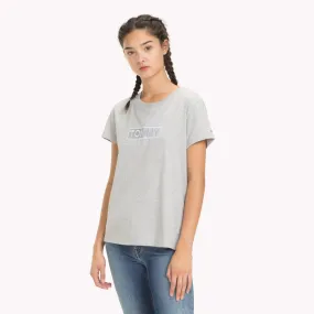 Grey Crew Neck Logo T-Shirt | T-Shirts | Tommy Hilfiger