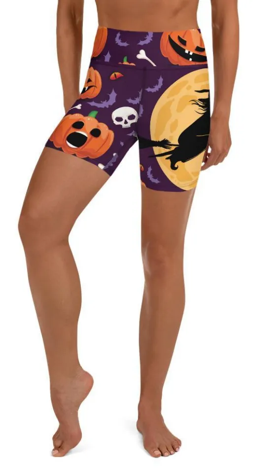 Halloween Witch Yoga Shorts