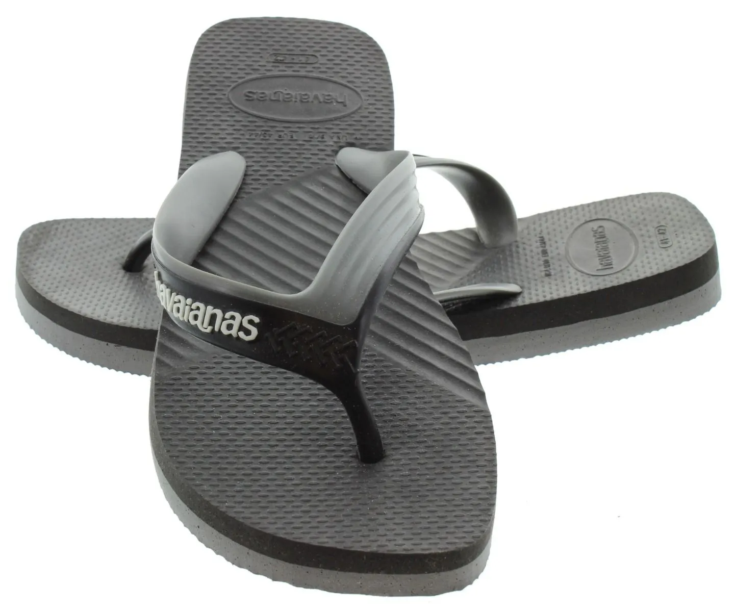 HAVAIANAS Mens Havaianas Dual Flip Flops In Black Grey