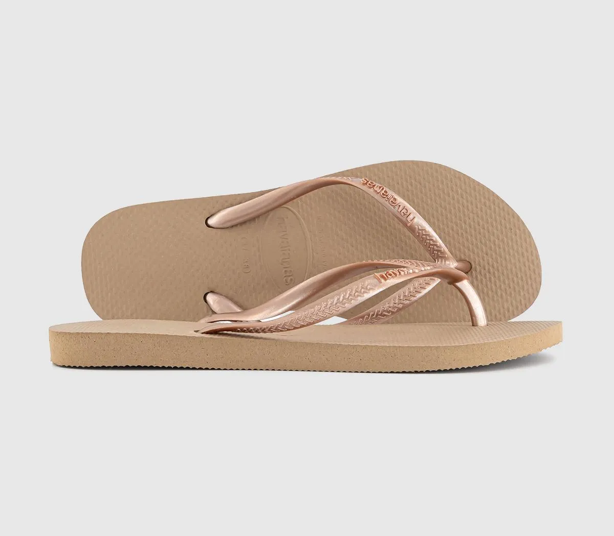 Havaianas Slim Flip Flops Rose Gold