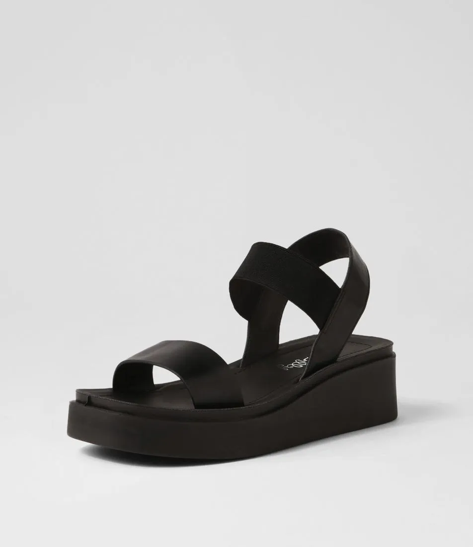 I LOVE BILLY Barik Black Elastic Sandals