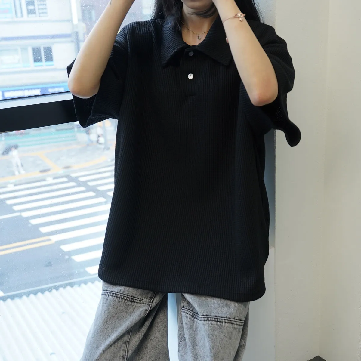 IONSEOUL  |Street Style Plain Cotton Short Sleeves T-Shirts