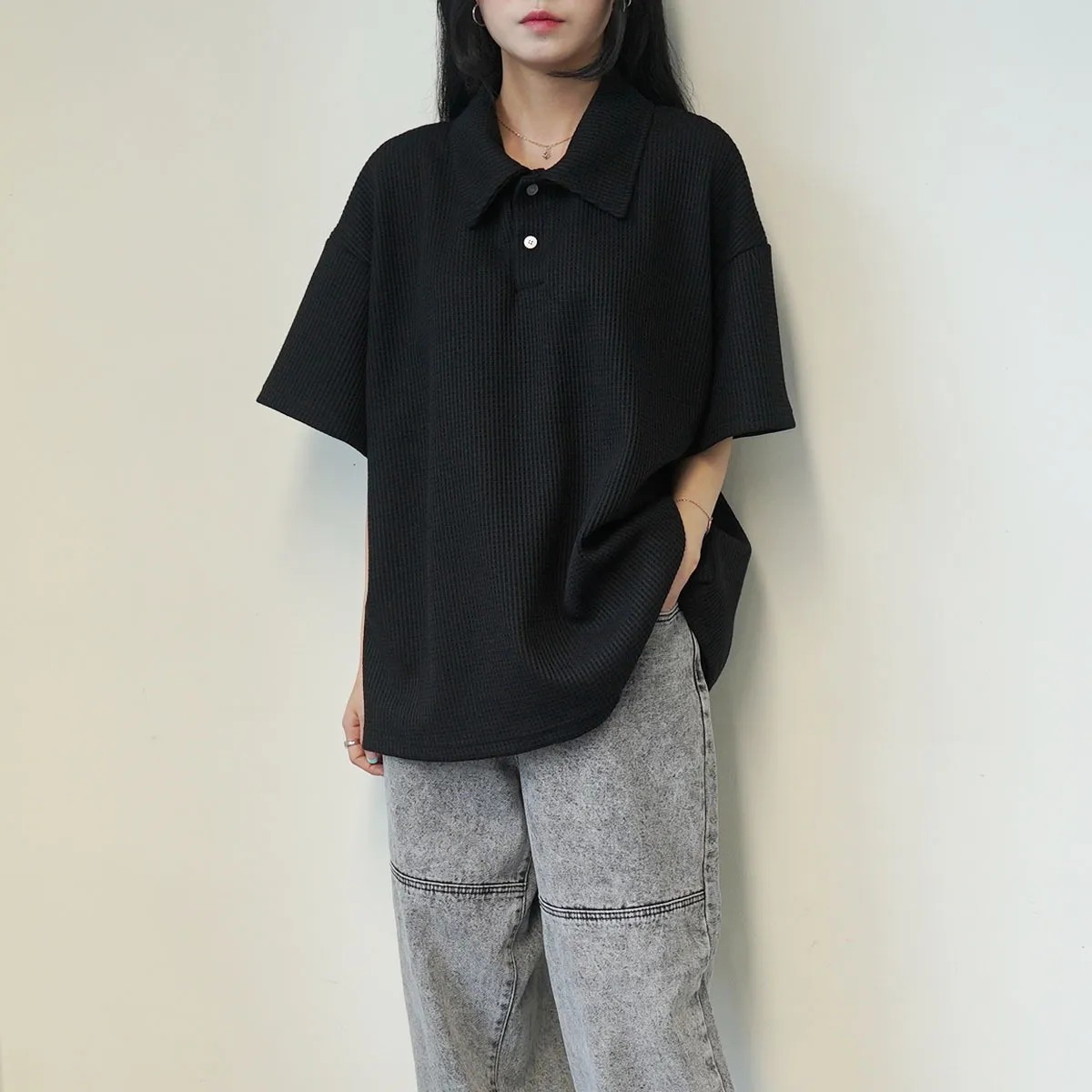 IONSEOUL  |Street Style Plain Cotton Short Sleeves T-Shirts