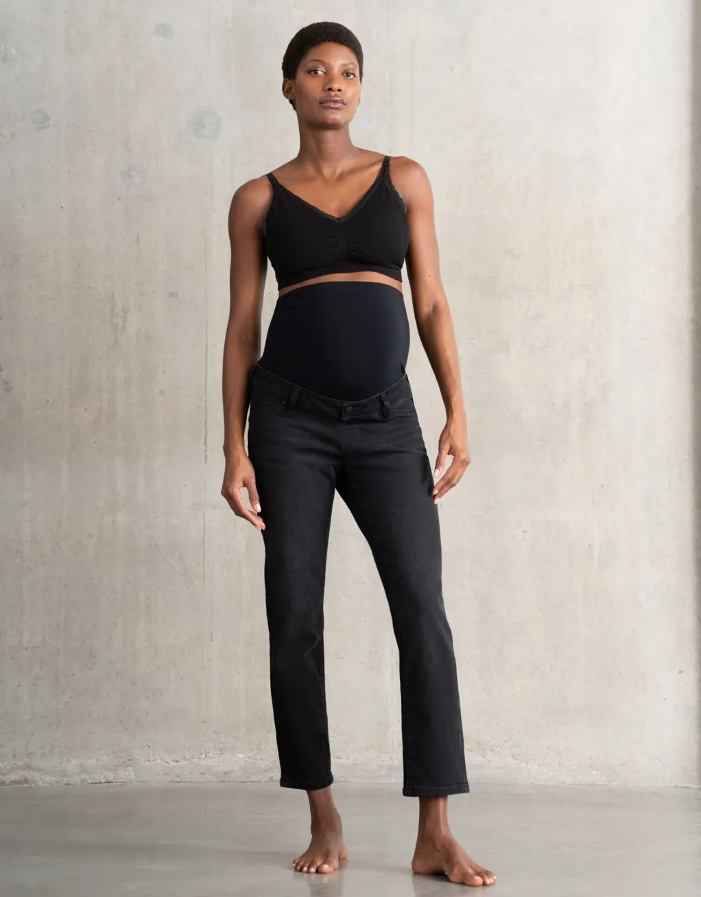 Luca | Organic Slim Over Bump Black Maternity Jeans