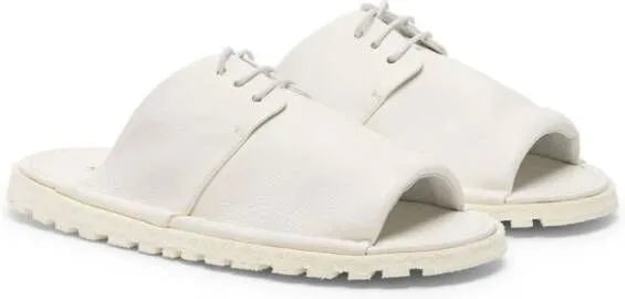 Marsèll lace-up panelled leather flip flops White