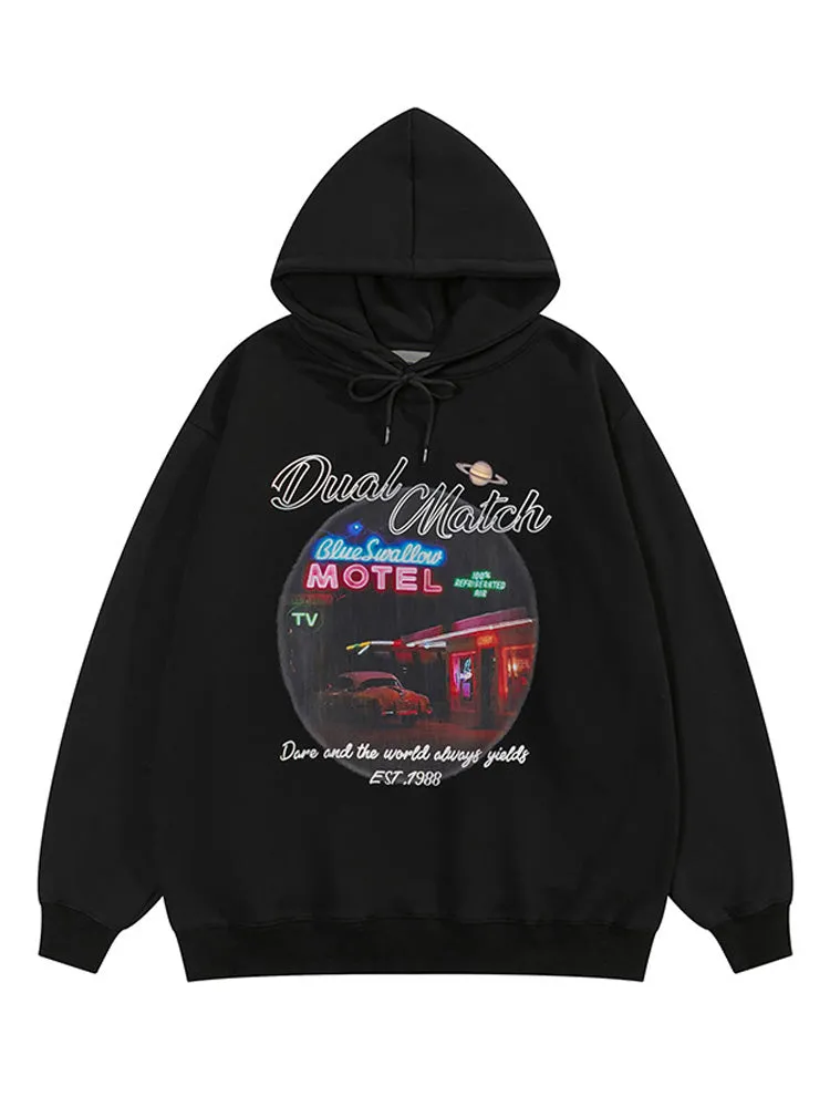   Men'S Hoodies With Motel Graphic Print   