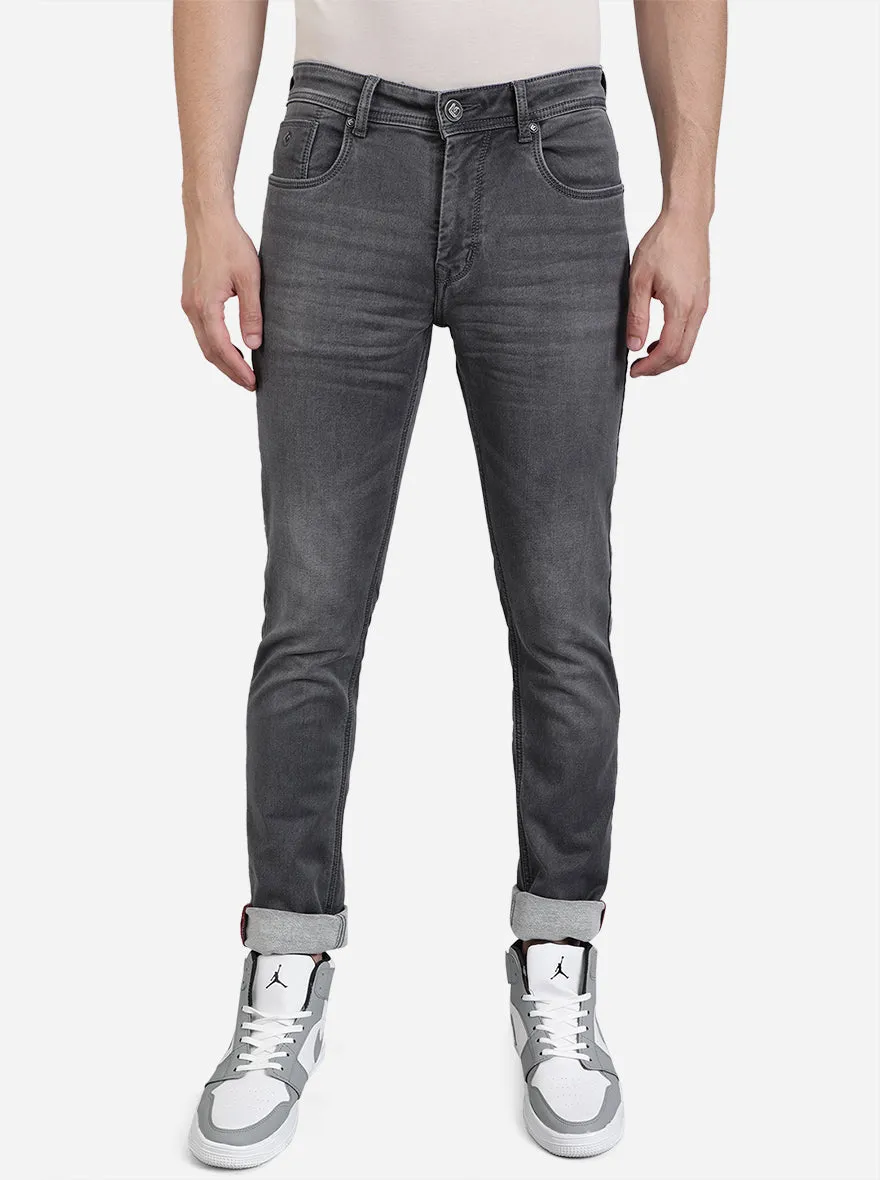 Midnight Grey Washed Straight Fit Jeans | Greenfibre