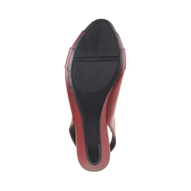 Mochi Women Maroon Casual Sandals