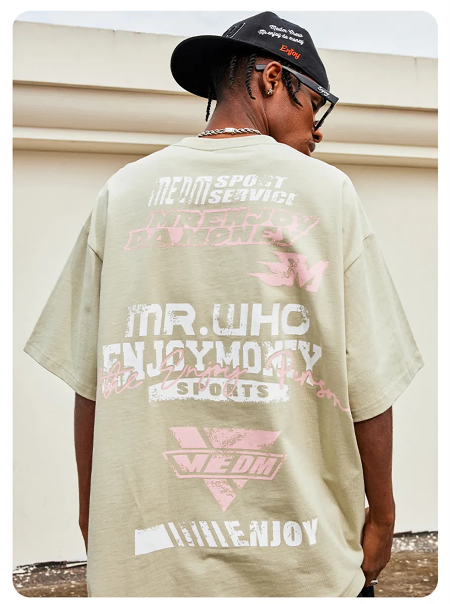 MR. ENJOY DA MONEY  |Crew Neck Unisex Cotton Short Sleeves Crew Neck T-Shirts