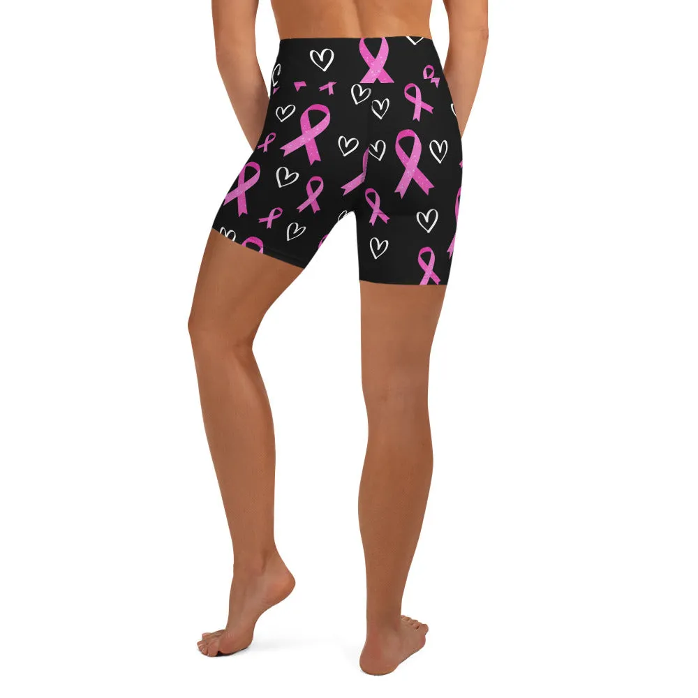 Pink Ribbon Yoga Shorts