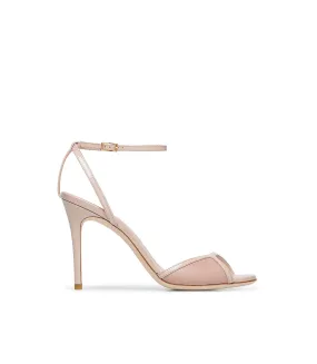 Powder pink patent and nappa sandals