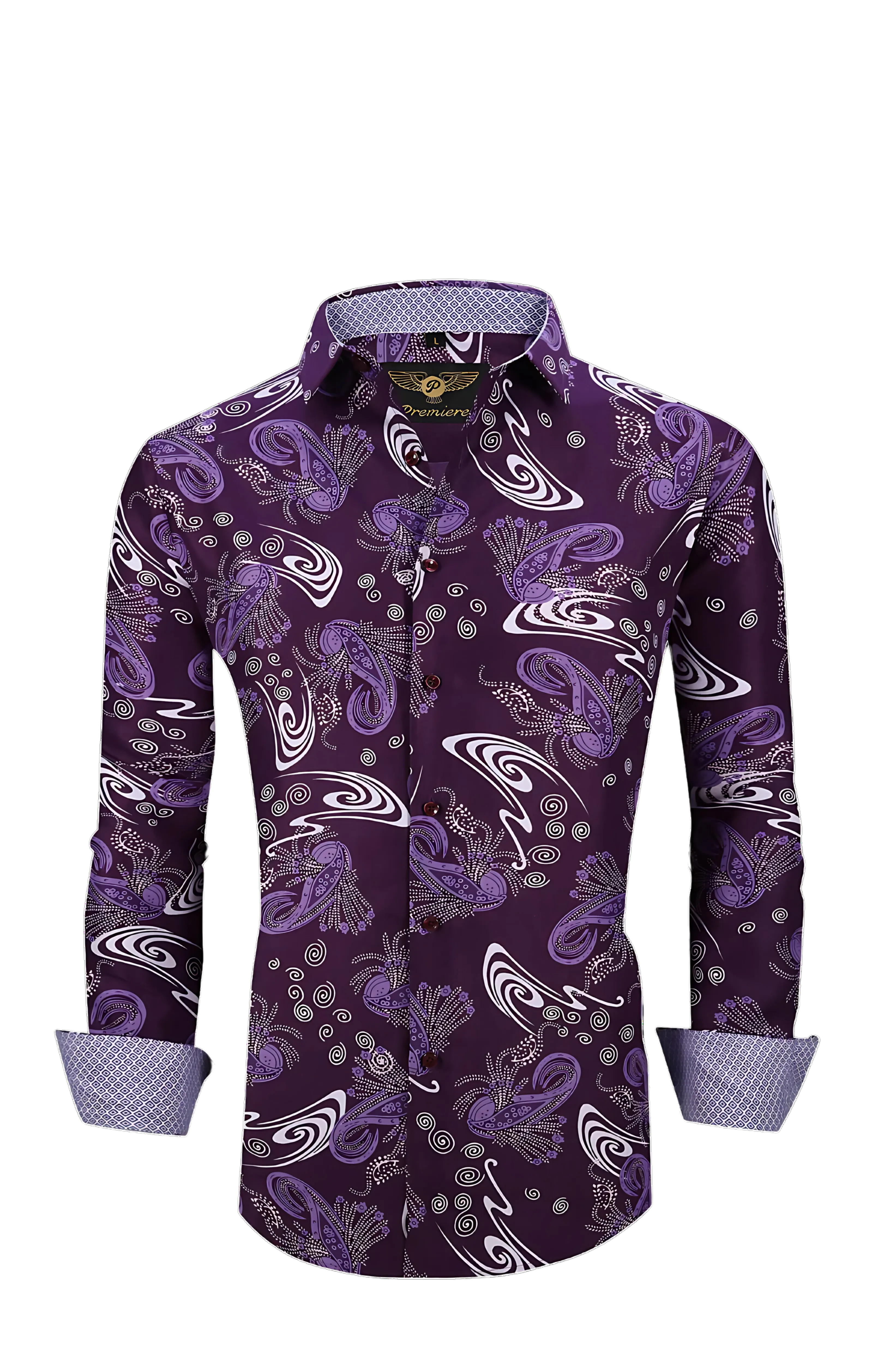 PREMIERE SHIRTS: COLORFUL PURPLE PAISLEY