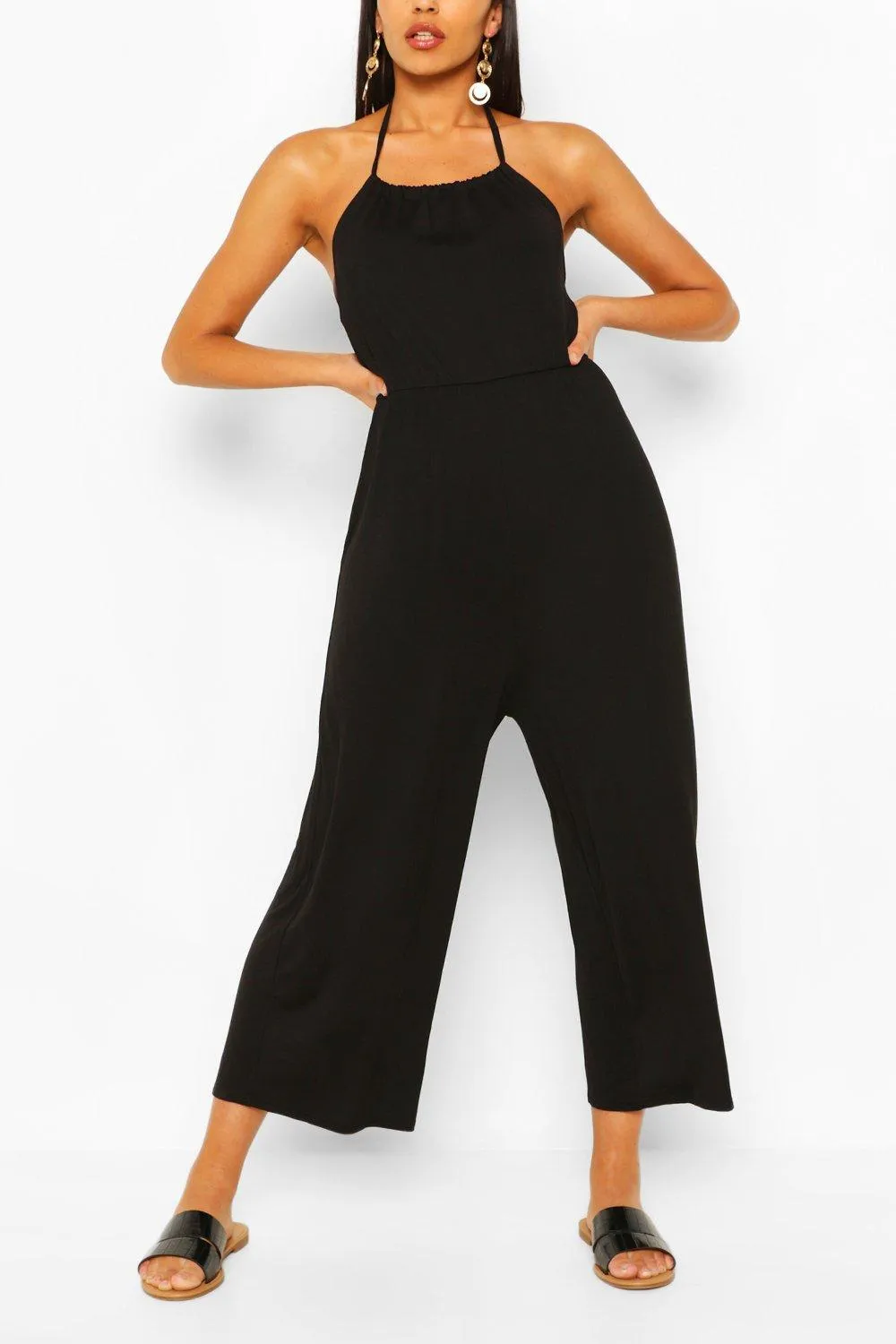 Strappy Jersey Knit Jumpsuit