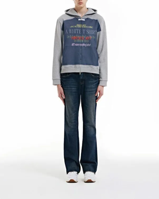 THE MUSEUM VISITOR  |[THE MUSEUM VISITOR] LETTERING T-SHIRTS PRINTED ZIP UP HOODY