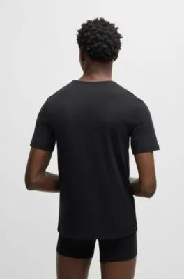 Three-pack of cotton underwear T-shirts with logo print