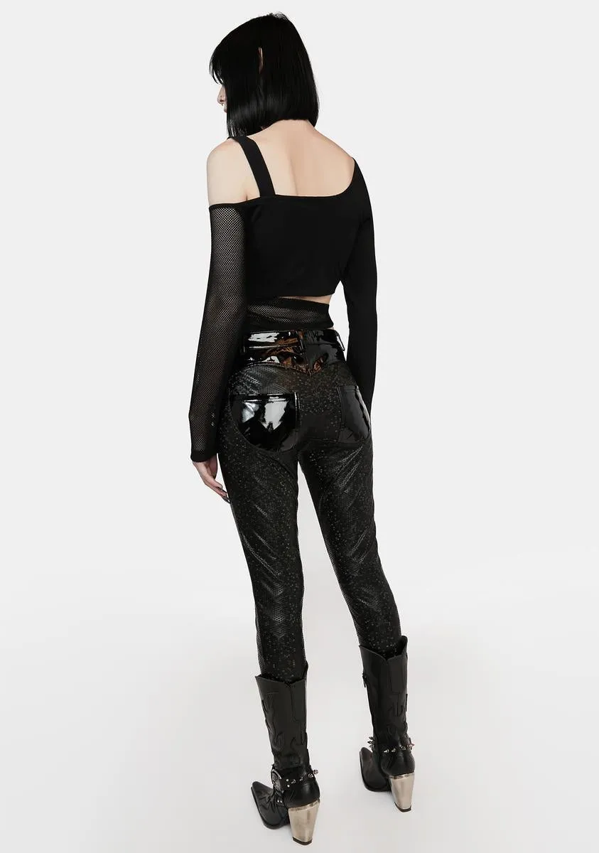 Vegan Patent Leather Leggings-