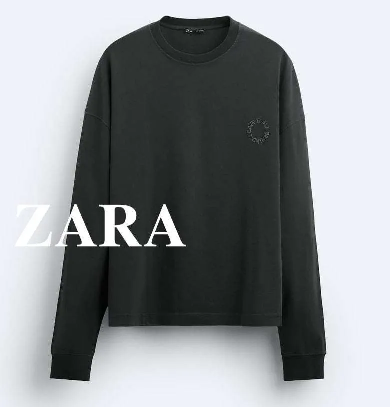 ZARA  |Long Sleeves Long Sleeve T-shirt Logo Long Sleeve T-Shirts